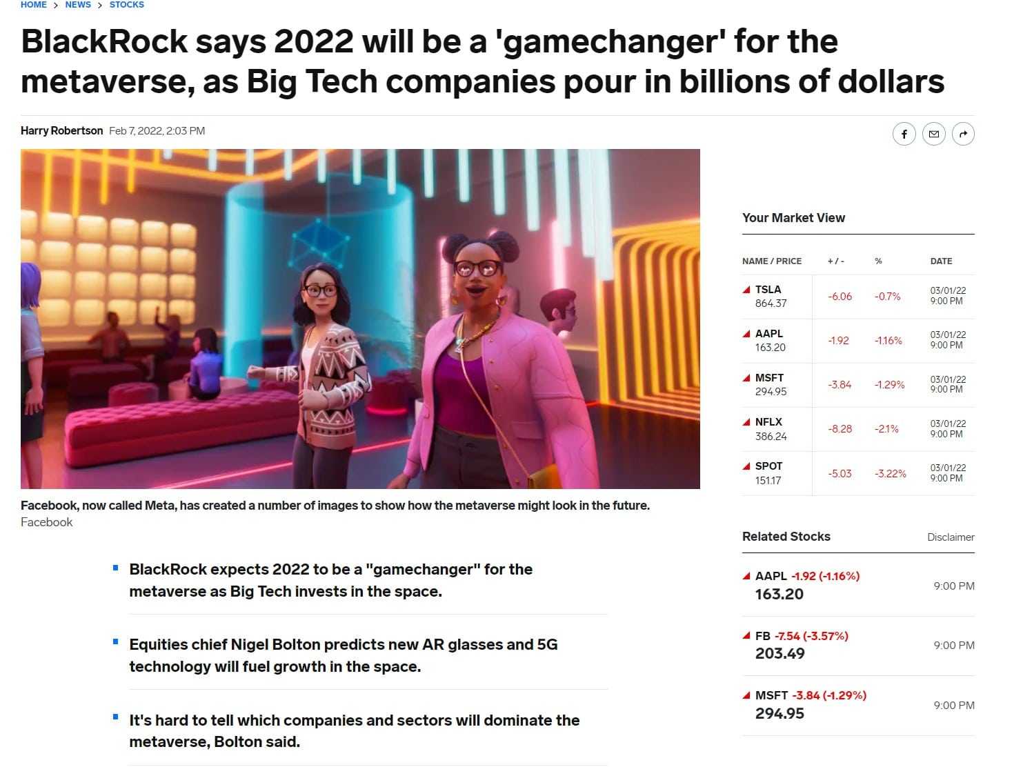 Blackrock metaverse investment