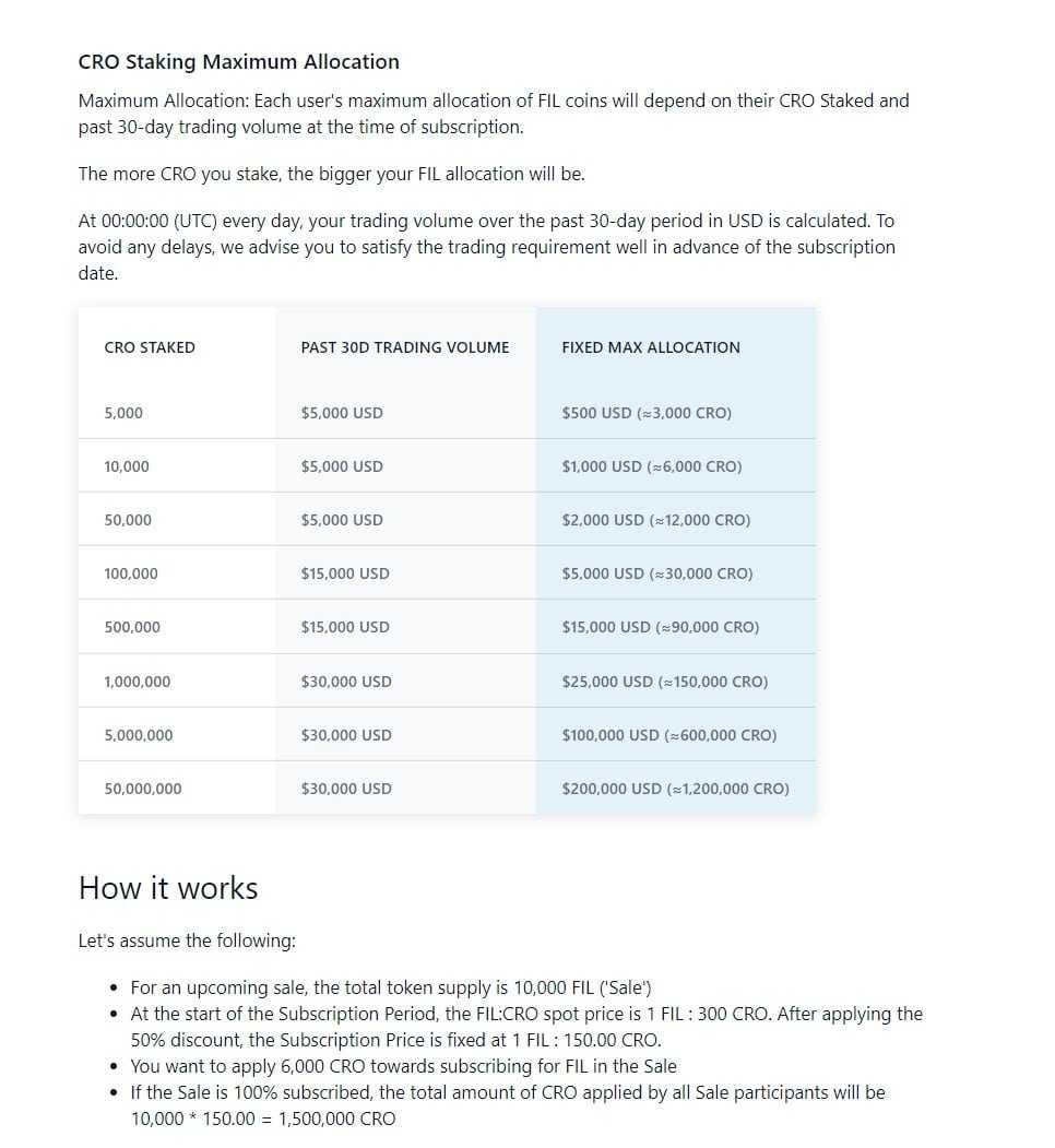 Crypto.com Exchange syndicate allocation