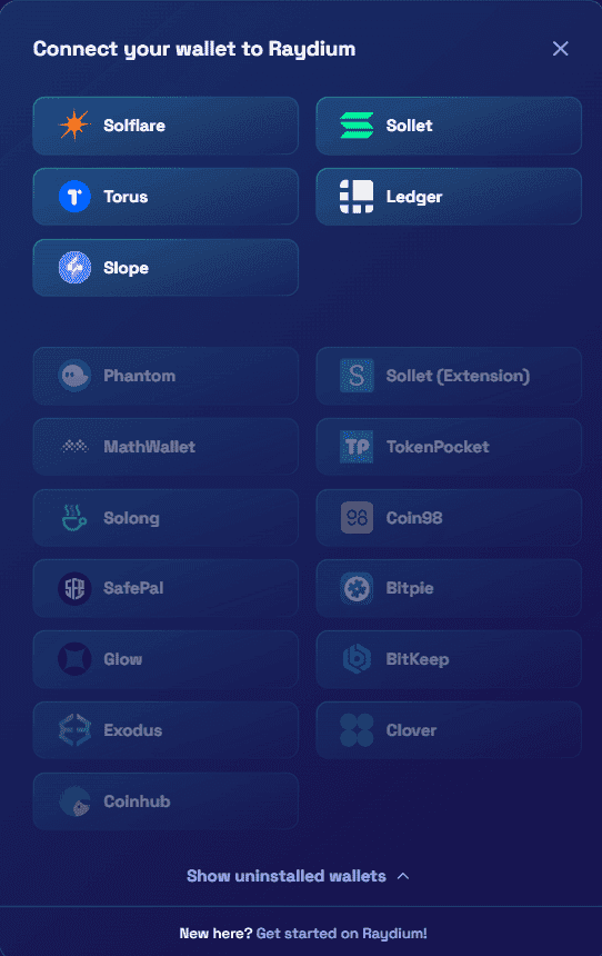 Raydium-Supported-Wallets