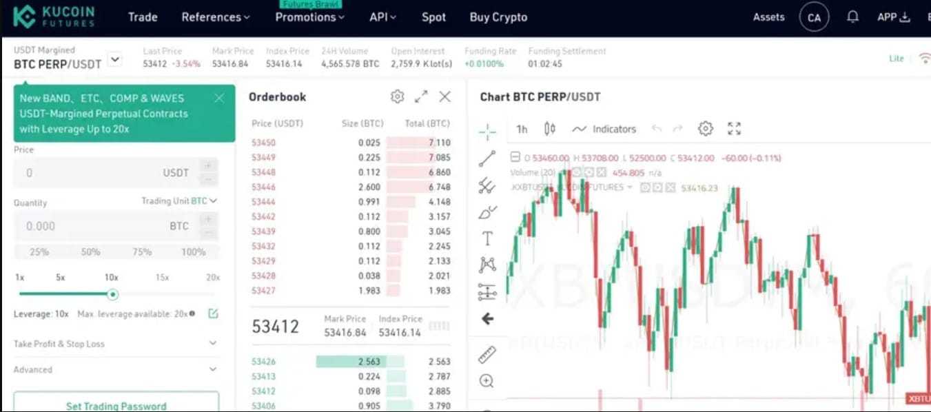 kucoin futures screen