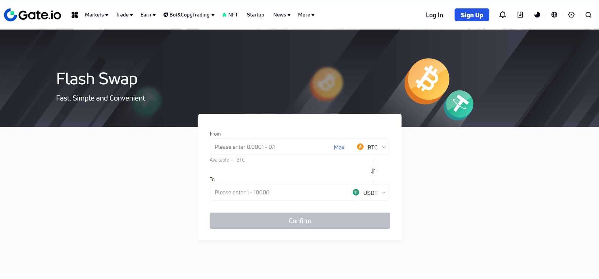 Gate.io flash swap