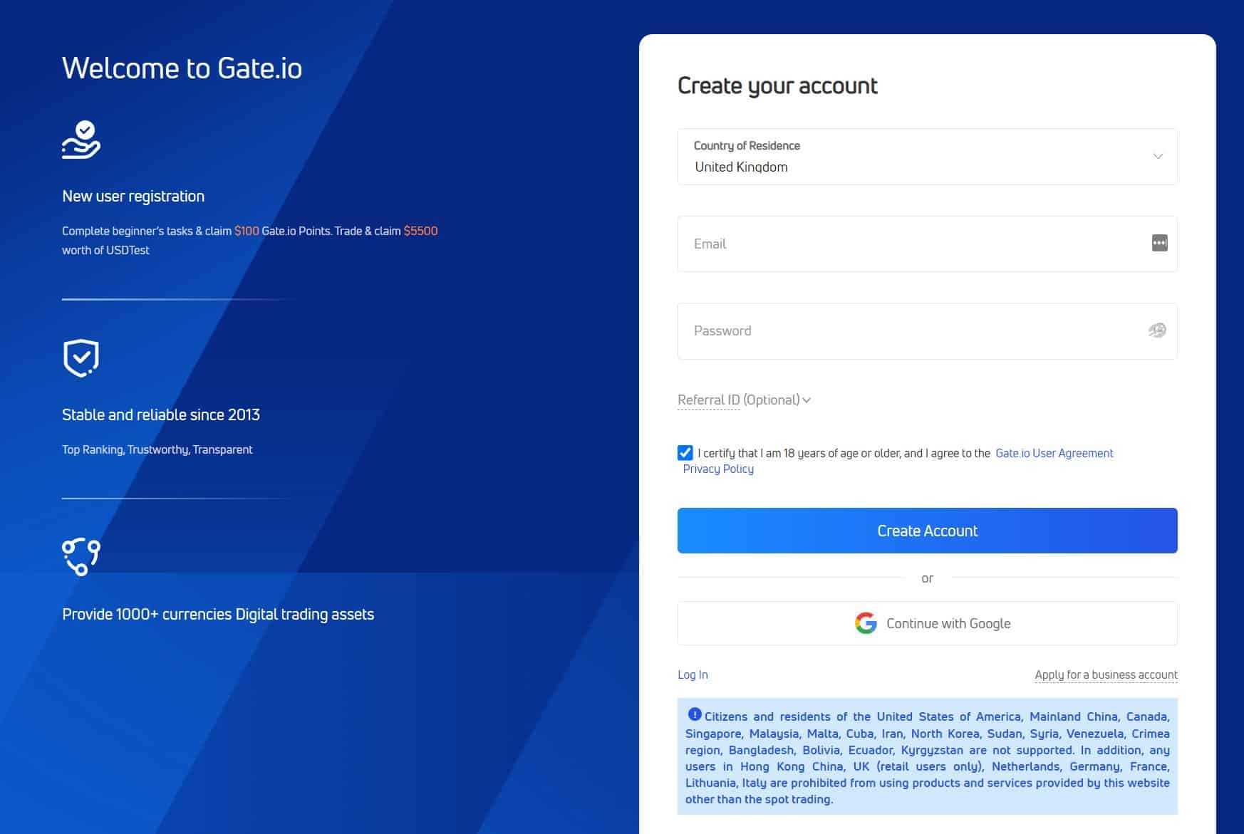 gate.io sign up
