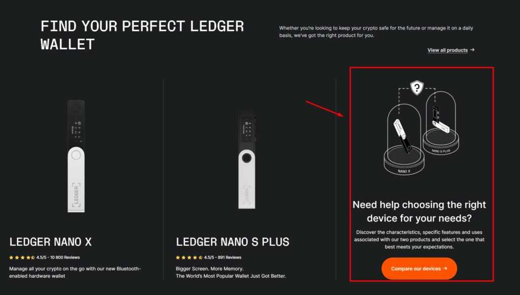 ledger device choice