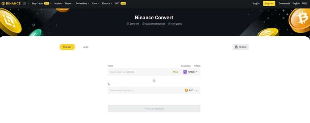 binance convert