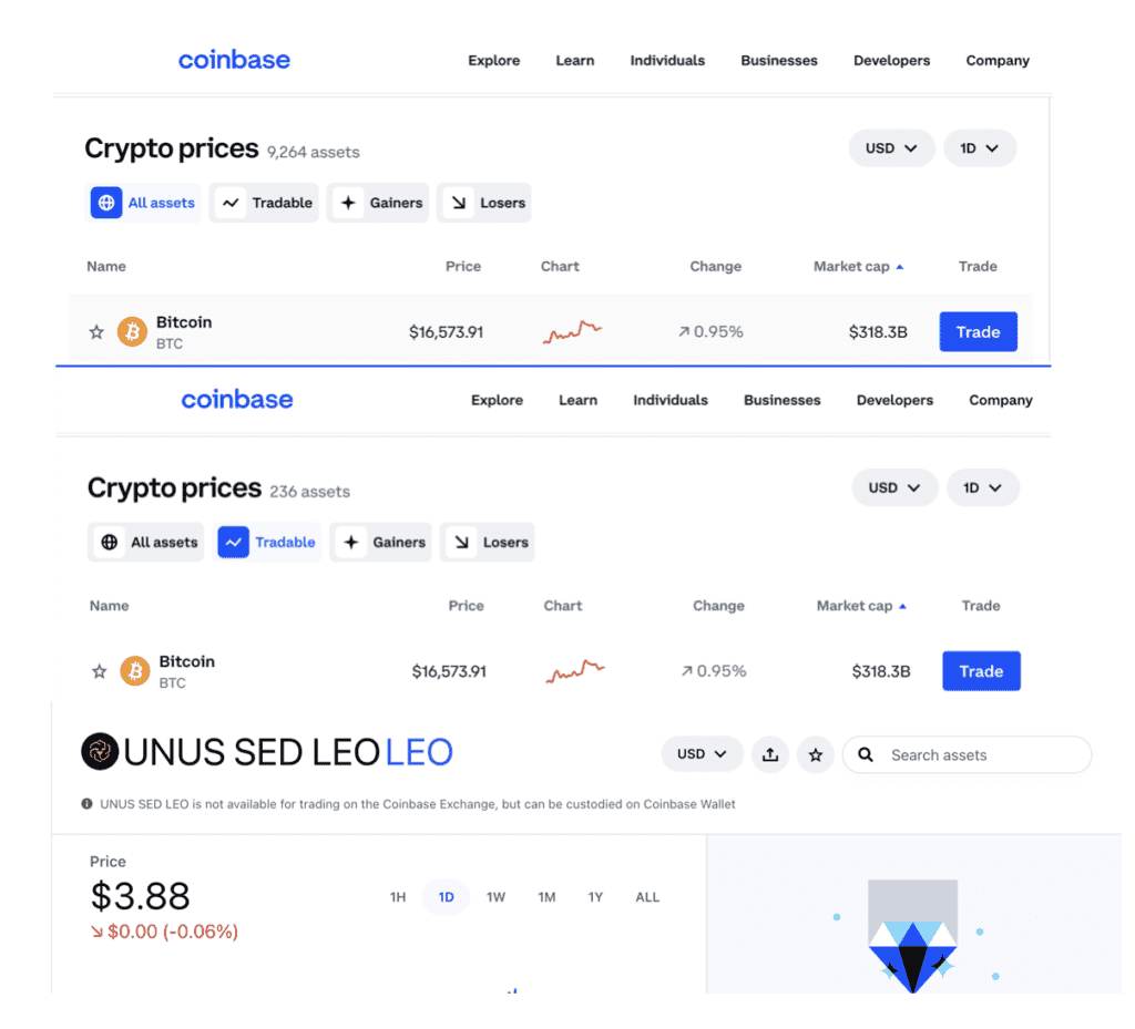 Coinbase Tokens