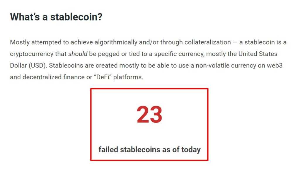 failed stablecoins