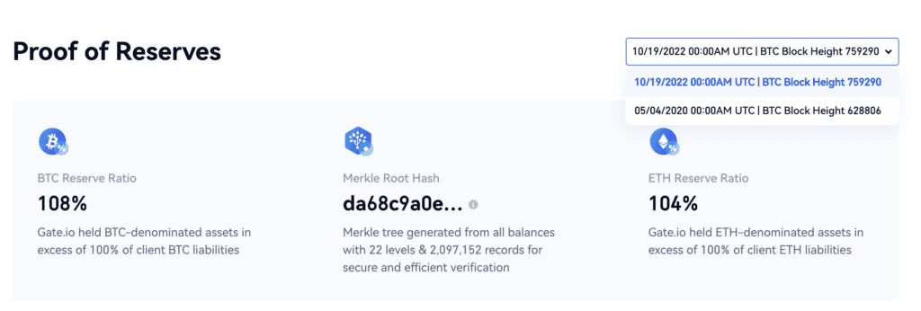 Gate.io PoR