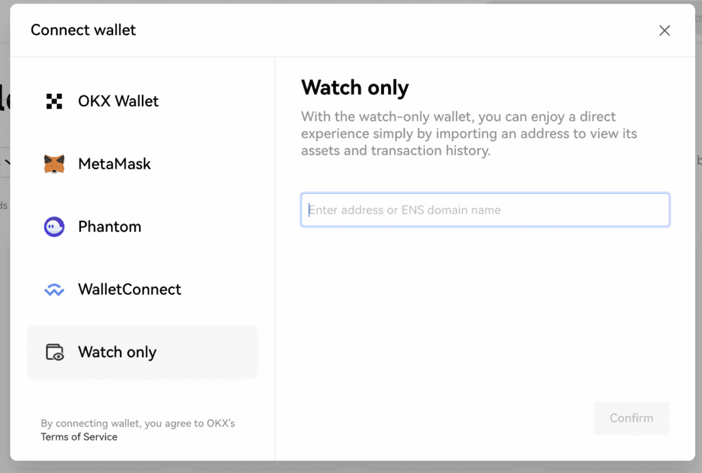 OKX Wallet Choices