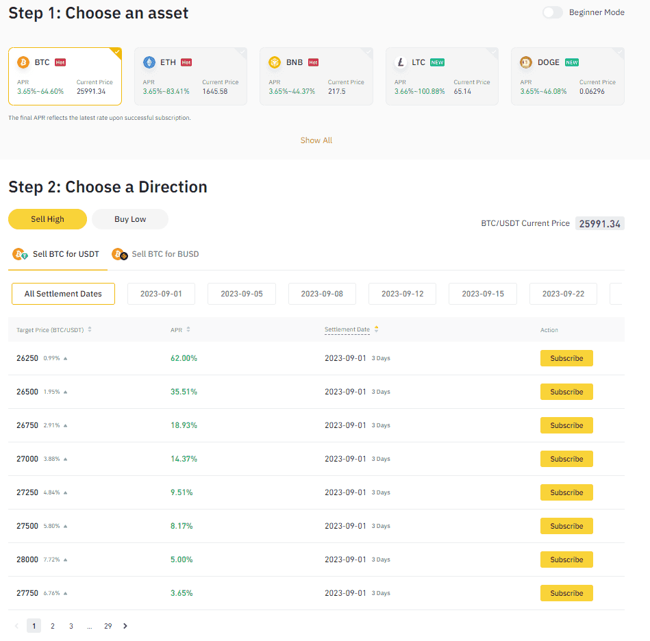 Binance Dual Investment