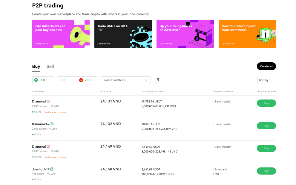 OKX P2P Trading