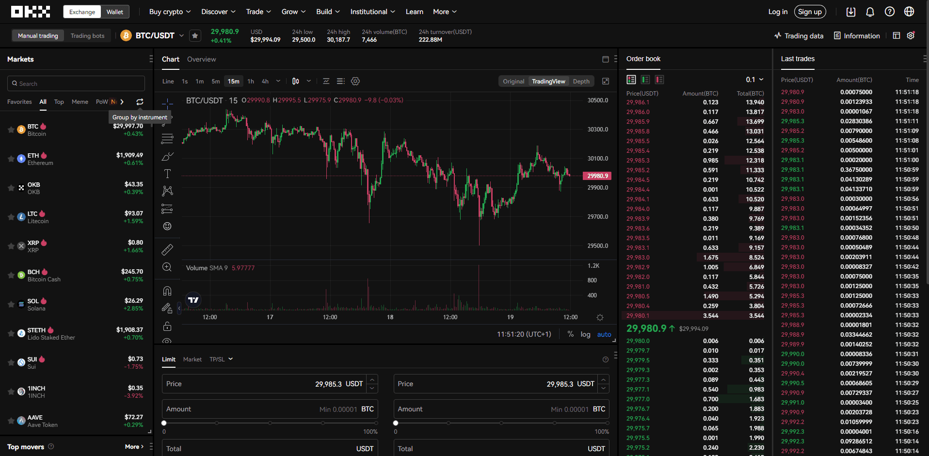 OKX trading terminal